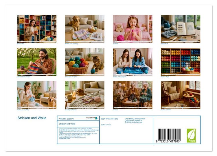 Produktbild: Stricken und Wolle (Wandkalender 2026 DIN A4 quer), CALVENDO Monatskalender