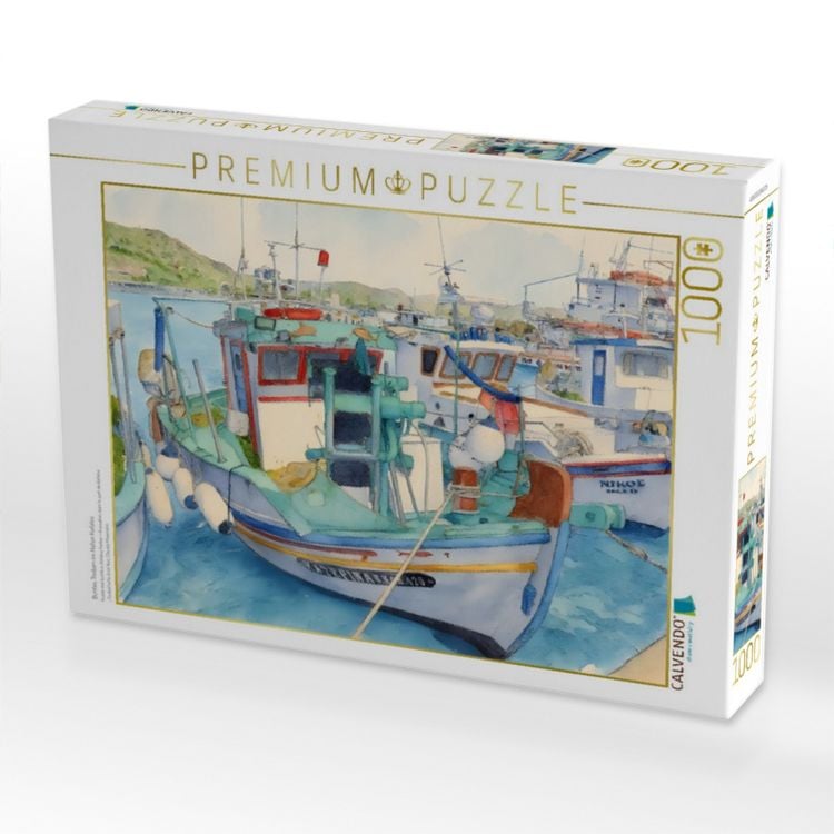 Produktbild: CALVENDO Puzzle Buntes Treiben im Hafen Kefalos | 1000 Teile Lege-Gr&ouml;&szlig;e 64x48cm Foto-Puzzle f&uuml;r gl&uuml;ckliche Stunden