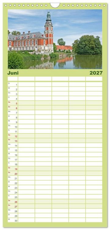 Produktbild: Familienplaner 2027 - Schl&ouml;sser in D&auml;nemark mit 5 Spalten (Wandkalender, 21 x 45 cm) CALVENDO