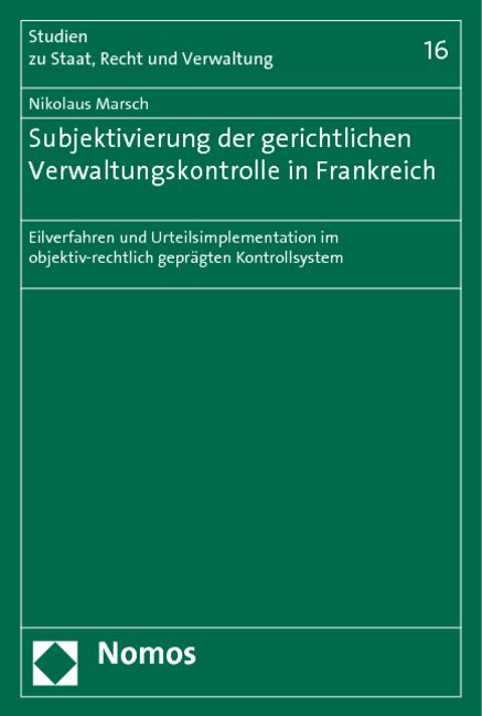 Produktbild: Subjektivierung der gerichtlichen Verwaltungskontrolle in Frankreich