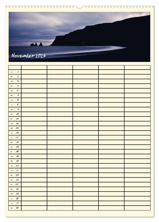 Produktbild: Urlaubsparadiese - Familienplaner (hochwertiger Premium Wandkalender 2026 DIN A2 hoch), Kunstdruck in Hochglanz