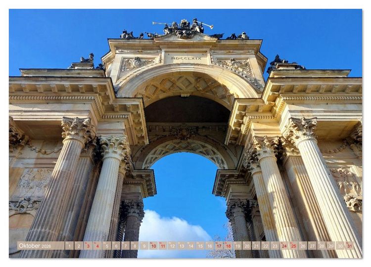 Produktbild: Sanssouci - Ohne Sorge - Schloss und Park (Tischkalender 2026 DIN A5 quer), CALVENDO Monatskalender