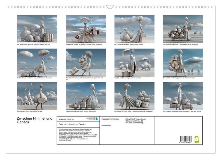 Produktbild: Zwischen Himmel und Gep&auml;ck (Wandkalender 2026 DIN A2 quer), CALVENDO Monatskalender