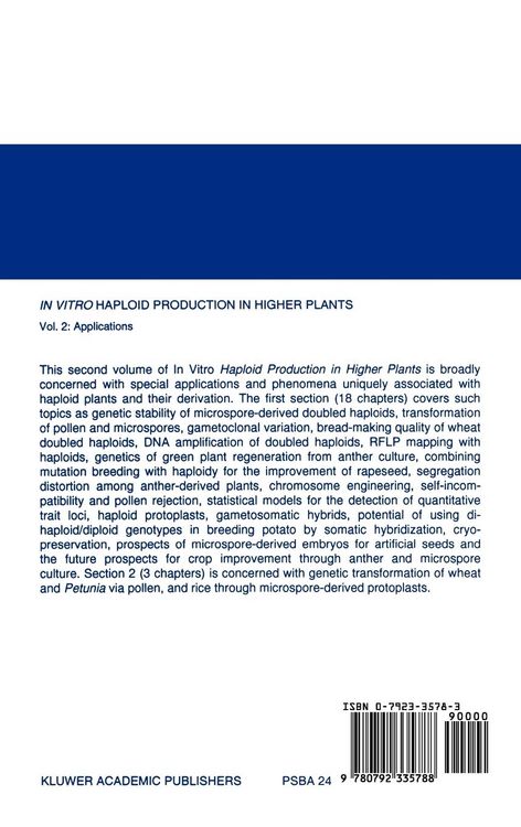 Produktbild: In Vitro Haploid Production in Higher Plants