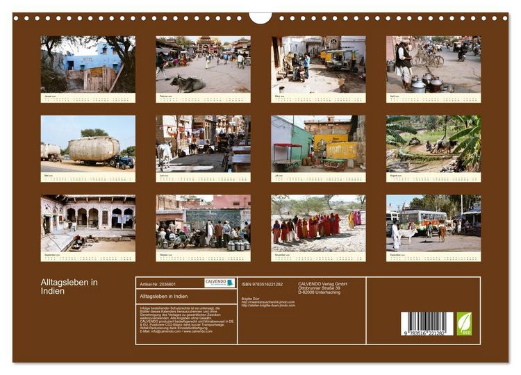 Produktbild: Alltagsleben in Indien (Wandkalender 2026 DIN A3 quer), CALVENDO Monatskalender