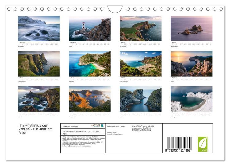 Produktbild: Im Rhythmus der Wellen - Ein Jahr am Meer (Wandkalender 2026 DIN A4 quer), CALVENDO Monatskalender