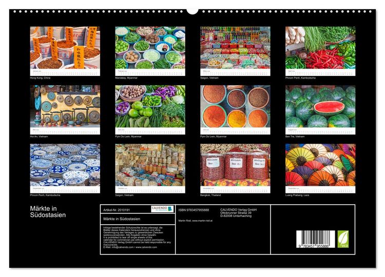 Produktbild: M&auml;rkte in S&uuml;dostasien (hochwertiger Premium Wandkalender 2026 DIN A2 quer), Kunstdruck in Hochglanz
