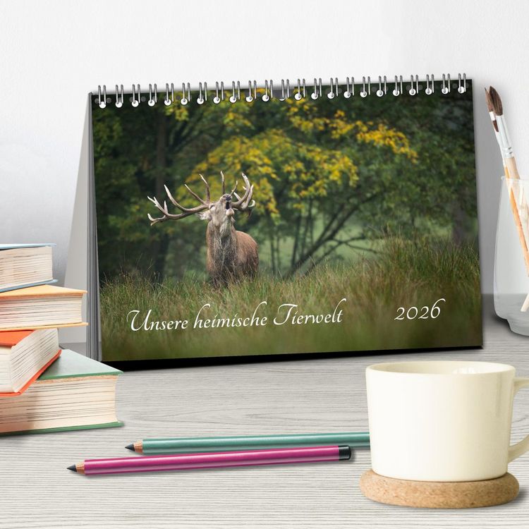 Produktbild: Unsere heimische Tierwelt (Tischkalender 2026 DIN A5 quer), CALVENDO Monatskalender