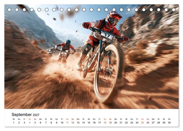 Produktbild: Mountainbike - Trails am Limit (Tischkalender 2027 DIN A5 quer), CALVENDO Monatskalender