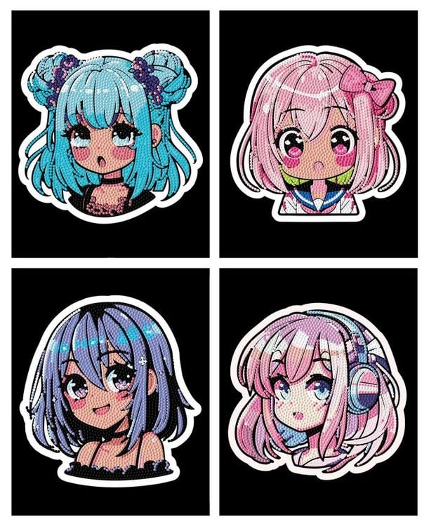 Produktbild: DOTZIES BY DIAMOND DOTZ - Diamond Painting Neon Anime M&auml;dchen
