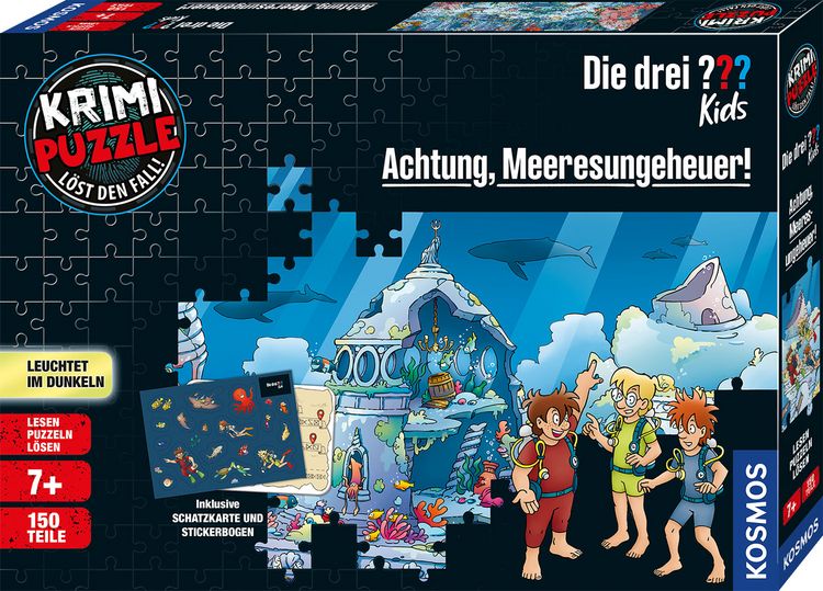 Produktbild: Krimipuzzle Die drei ??? Kids Achtung, Meeresungeheuer!