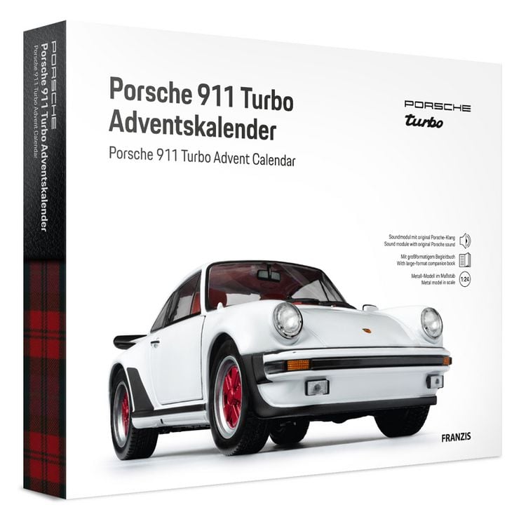 Produktbild: FRANZIS 67322 - Porsche 911 Turbo Adventskalender - Ma&szlig;stab 1:24 in Grand-Prix-Wei&szlig;