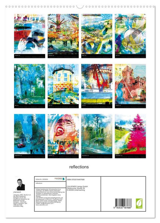 Produktbild: reflections (hochwertiger Premium Wandkalender 2026 DIN A2 hoch), Kunstdruck in Hochglanz