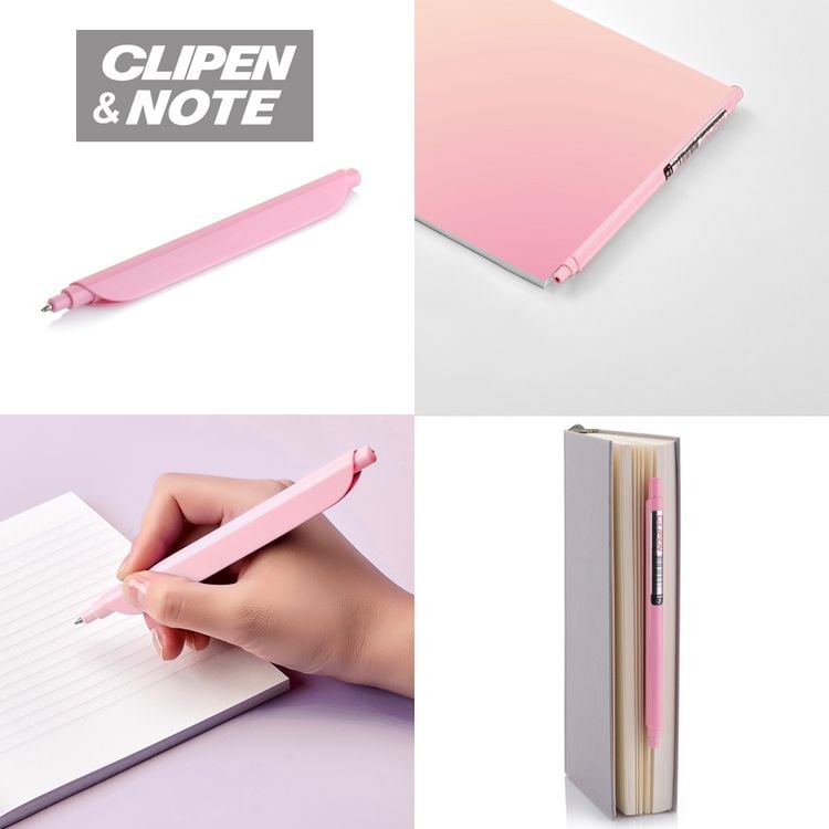 Produktbild: Clipen & Note  &ndash; Gelschreiber & Notizbuch, Pink