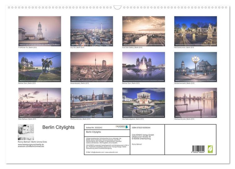 Produktbild: Berlin Citylights (Wandkalender 2026 DIN A2 quer), CALVENDO Monatskalender