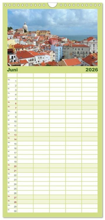Produktbild: Familienplaner 2026 - Portugal - Das wundersch&ouml;ne Land am Atlantik. mit 5 Spalten (Wandkalender, 21 x 45 cm) CALVENDO