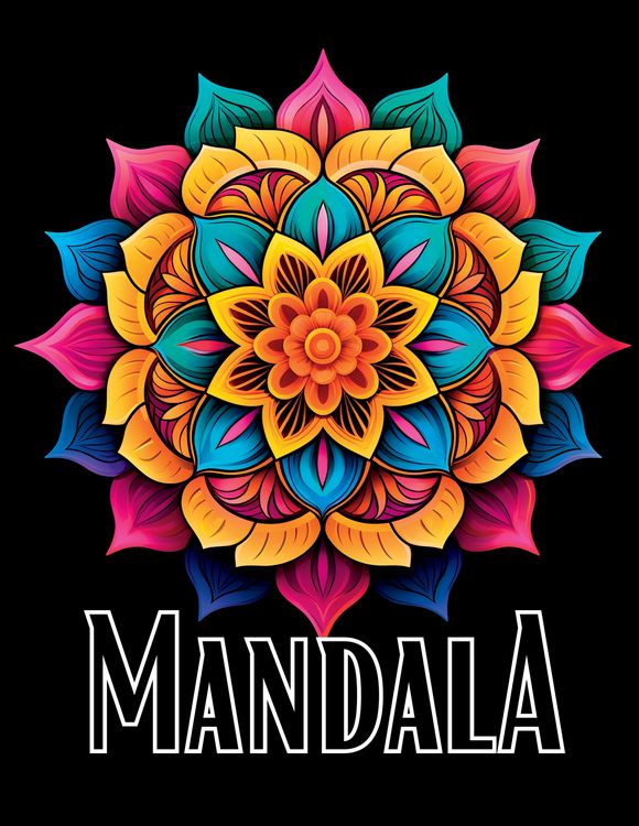 Produktbild: Schwarzes Mandala Malbuch