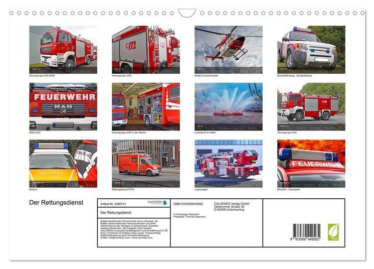Produktbild: Der Rettungsdienst (Wandkalender 2027 DIN A3 quer), CALVENDO Monatskalender