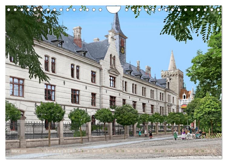 Produktbild: Historisches Aschersleben um 1900 &ndash; Kolorierte Schwarzwei&szlig;fotos (Wandkalender 2026 DIN A4 quer), CALVENDO Monatskalender