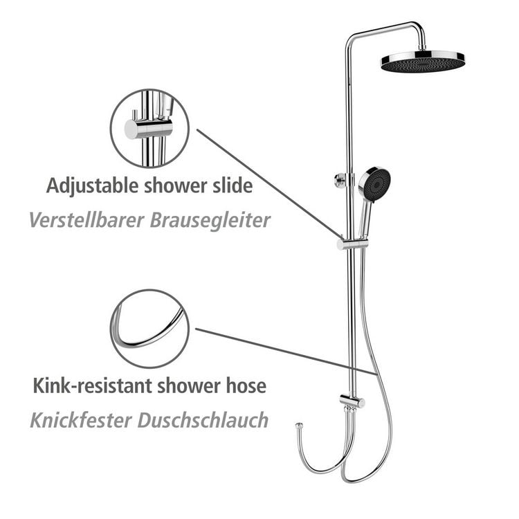 Produktbild: Duschsystem Mod. Softwater Chrom, einfacher Anschluss an bestehende Armatur oder Wandanschlussbogen