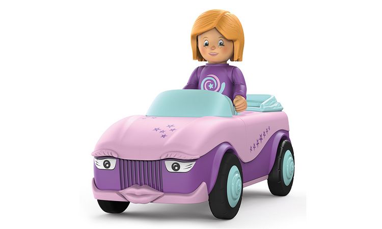 Produktbild: SIKU 0102 - Toddys, Betty Blinky, Spielzeugauto mit R&uuml;ckziehmotor und Spielfigur, rosa/lila