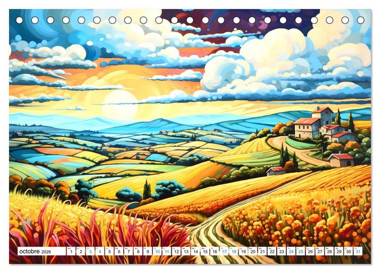 Produktbild: Paysages color&eacute;s (Calendrier de bureau 2026 DIN A5 vertical), CALVENDO calendrier mensuel