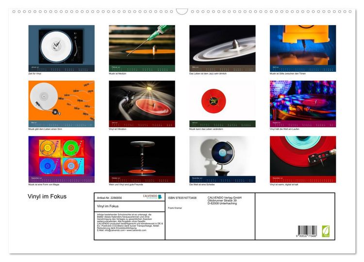 Produktbild: Vinyl im Fokus (Wandkalender 2027 DIN A2 quer), CALVENDO Monatskalender