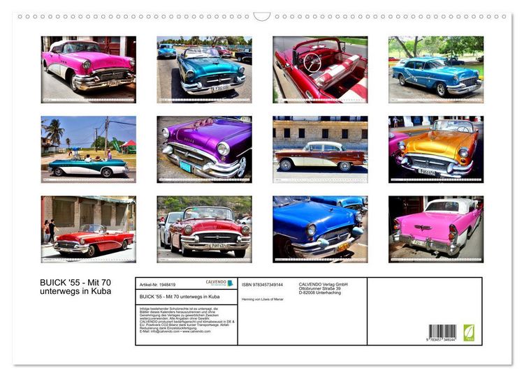 Produktbild: BUICK '55 - Mit 70 unterwegs in Kuba (Wandkalender 2026 DIN A2 quer), CALVENDO Monatskalender