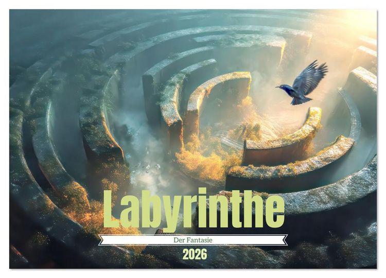 Produktbild: Labyrinthe - Der Fantasie (Wandkalender 2026 DIN A2 quer), CALVENDO Monatskalender