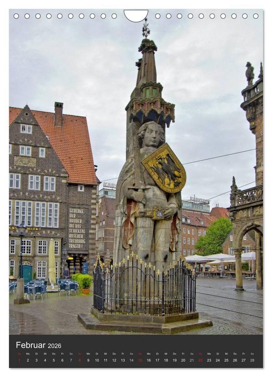 Produktbild: Highlights in Bremen (Wandkalender 2026 DIN A4 hoch), CALVENDO Monatskalender