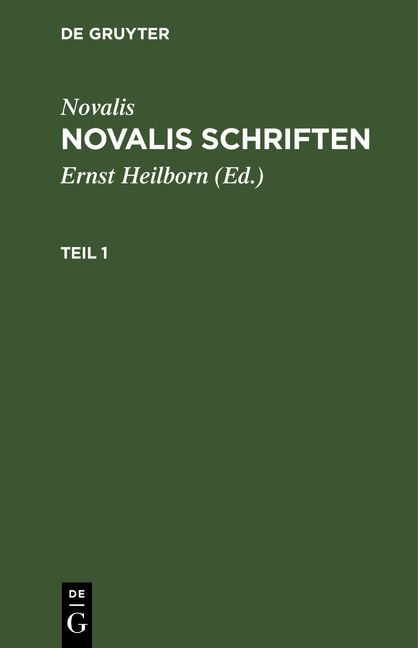 Produktbild: Novalis Schriften. Teil 1