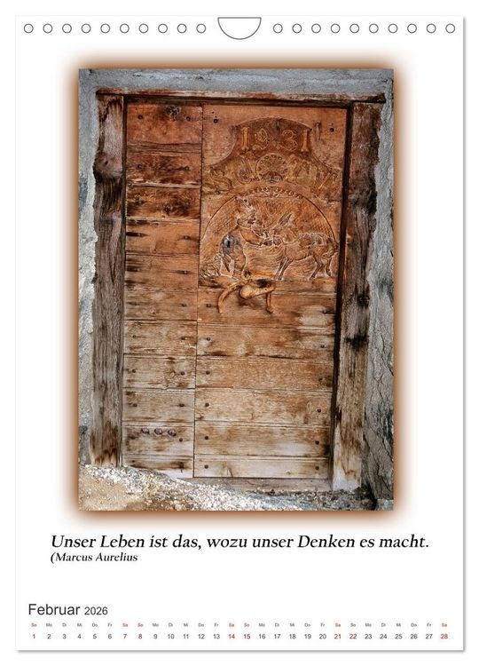 Produktbild: T&uuml;ren mit Philosophischen Gedanken (Wandkalender 2026 DIN A4 hoch), CALVENDO Monatskalender