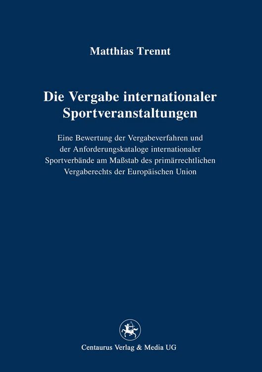 Produktbild: Die Vergabe internationaler Sportveranstaltungen