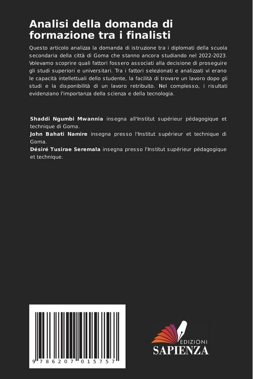Produktbild: Analisi della domanda di formazione tra i finalisti