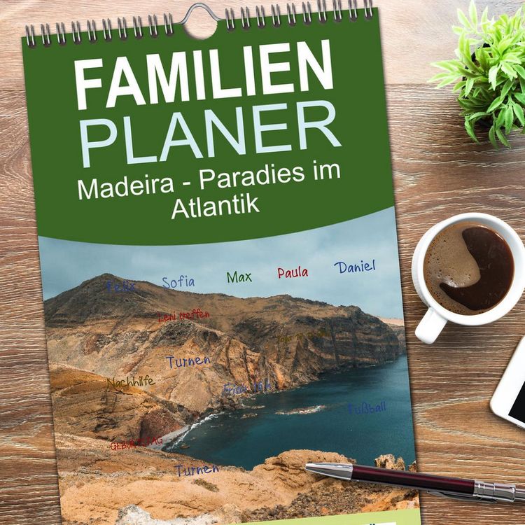 Produktbild: Familienplaner 2026 - Madeira - Paradies im Atlantik mit 5 Spalten (Wandkalender, 21 x 45 cm) CALVENDO