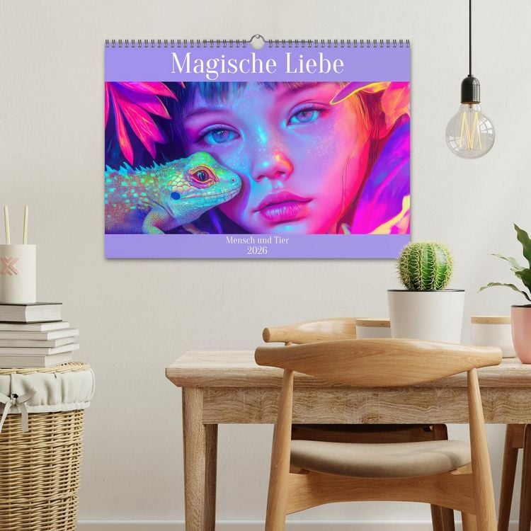 Produktbild: Magische Liebe - Mensch und Tier (Wandkalender 2026 DIN A3 quer), CALVENDO Monatskalender