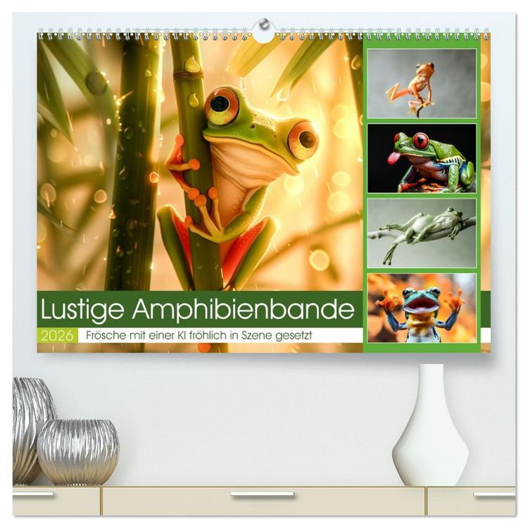 Produktbild: Lustige Amphibienbande (hochwertiger Premium Wandkalender 2026 DIN A2 quer), Kunstdruck in Hochglanz