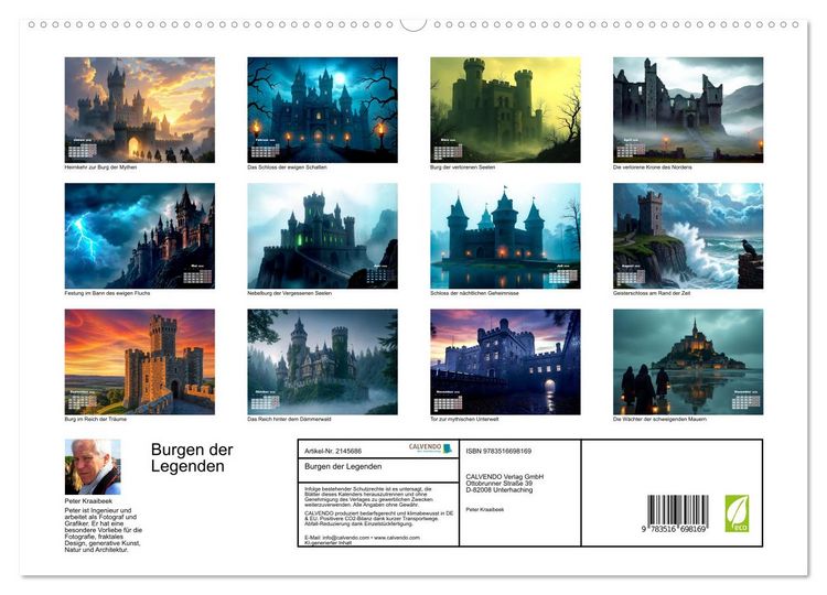 Produktbild: Burgen der Legenden (hochwertiger Premium Wandkalender 2026 DIN A2 quer), Kunstdruck in Hochglanz