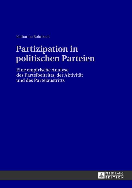 Produktbild: Partizipation in politischen Parteien