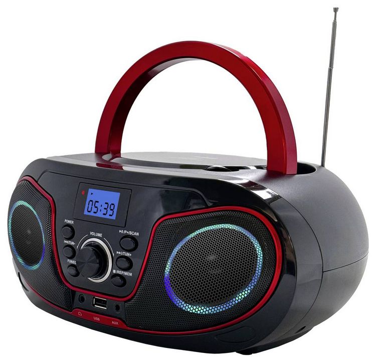 Produktbild: Silva Schneider MPC 19.4 USB CD-Radio UKW AUX, CD, USB Schwarz, Rot