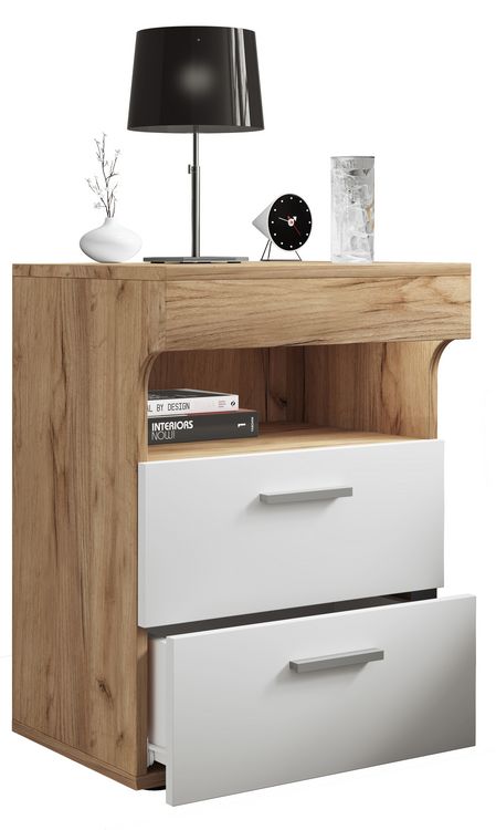Produktbild: Holz Nachttisch Nachtschrank Schublade Slepal L