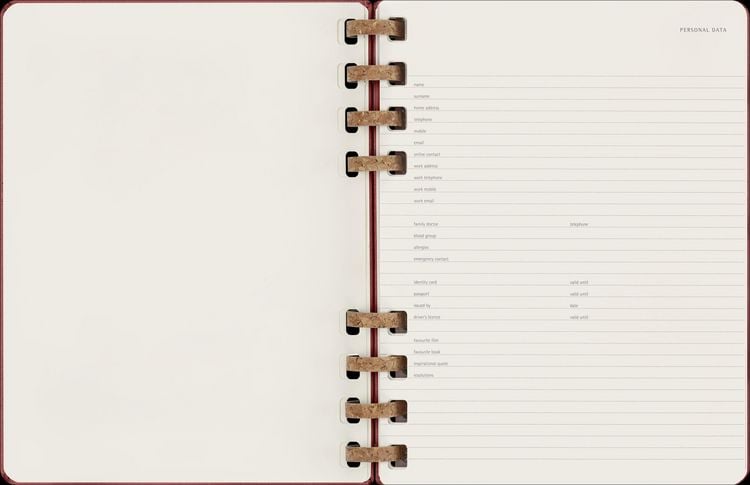 Produktbild: Moleskine Undatierter Life Kalender Mit Spiralbindung, Xl, Wochen-Monatskalender, Fester Einband, Crush Cherry