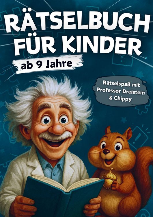 Produktbild: R&auml;tselbuch f&uuml;r Kinder ab 9 Jahre: 230 spannende R&auml;tsel & Spiele mit Professor Dreistein und Chippy - XXL R&auml;tselheft f&uuml;r clevere Kids