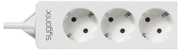 Produktbild: Sygonix SY-4675078 Steckdosenleiste mit Schaltuhr 3fach Wei&szlig; Schutzkontakt 1St.