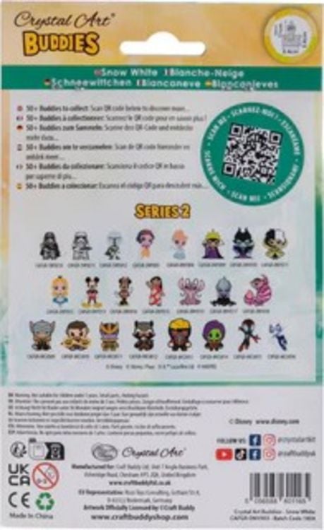 Produktbild: Craft Buddy CAFGR-DNY003 - Crystal Art Buddies, Snow White Disney Series 2, Schneewittchen, Figur 11cm, Kristallkunst-Bastelset