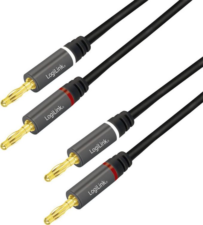 Produktbild: LogiLink CA1211 Audio Anschlusskabel 5.0m Schwarz Geschirmt, Farbcodiert