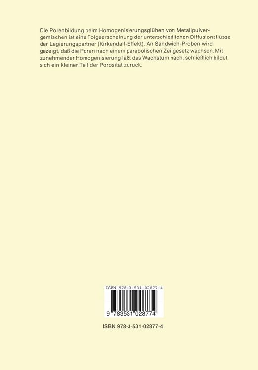 Produktbild: Porenbildung w&auml;hrend des Homogenisierungsgl&uuml;hens von Metallpulvergemischen