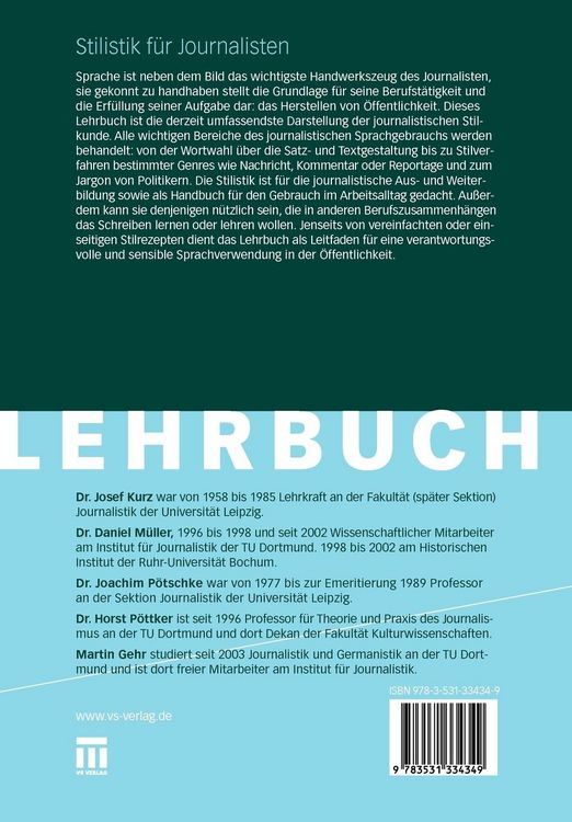 Produktbild: Stilistik f&uuml;r Journalisten