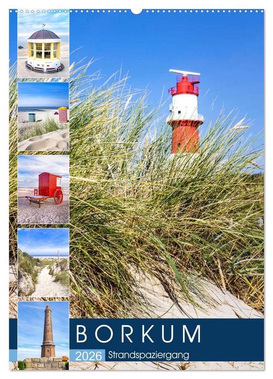 Produktbild: Borkum Strandspaziergang (Wandkalender 2026 DIN A2 hoch), CALVENDO Monatskalender
