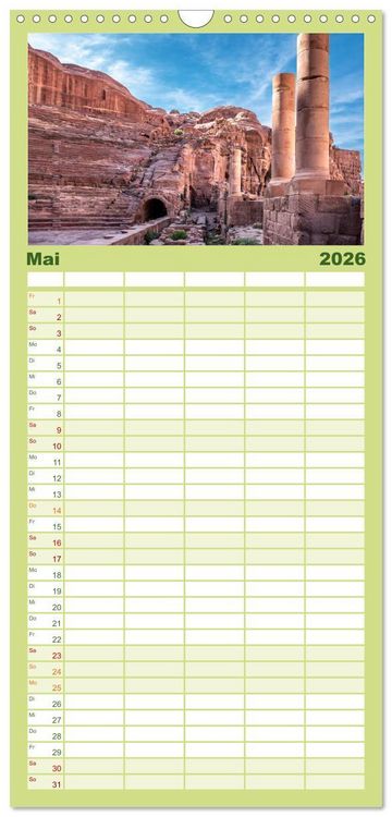 Produktbild: Familienplaner 2026 - Petra Impressionen mit 5 Spalten (Wandkalender, 21 x 45 cm) CALVENDO